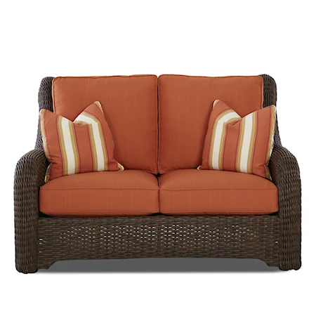 Outdoor Loveseat with Reversible Cushion